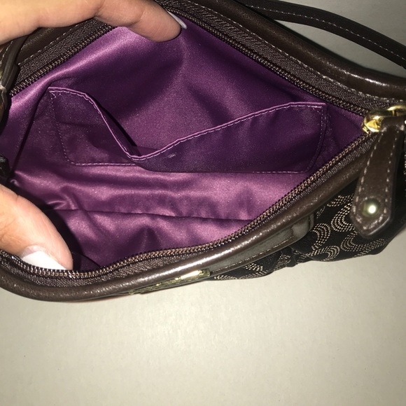 Coach Madison Signature Brown Pouchette Purse - Picture 4 of 4